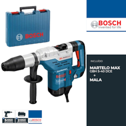 Martelo Perfurador Bosch Profissional SDS-Max GBH 5-40 DCE + Mala (0611264000)