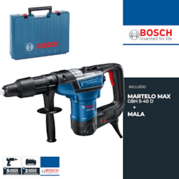 Martelo Perfurador Bosch Profissional GBH 5-40 D + Mala (0611269001)