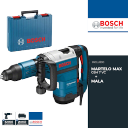 Martelo Demolidor Bosch Profissional 8KG GSH 7 VC + Mala (0611322000)