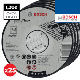 Disco Bosch Corte Rápido p/ Inox 125MMx1MM - 25UNI (2608600549)