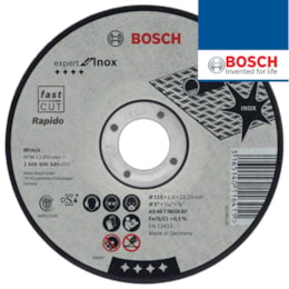 Discos Bosch Corte Rápido p/ Inox 115MMx1MM (2608600545)