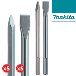 5 Ponteiros + 5 Escopros SDS-Max Standard Makita 400MM (D-35324-10)