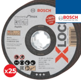 Disco Corte Bosch X-Lock p/ Inox 125MMx1MM - 25UNI (2608619262)