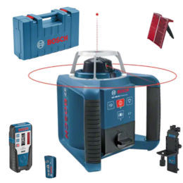 Nível Laser Rotativo Bosch GRL 300 HV + Comando RC1 + Suporte Parede WM 4 + Recetor LR1 (0601061501)