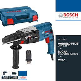 Martelo Perfurador Bosch Profissional GBH 2-28 F c/ Bucha + Mala (0611267600)