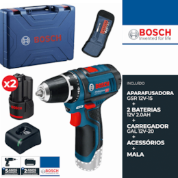 Aparafusadora Impacto Bosch Profissional GDS 18 V-1050 H + 2 Baterias  ProCore 18V 8.0Ah + Carregador + Mala (06019J8502)