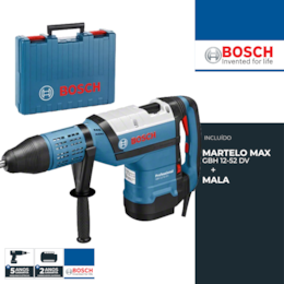 Martelo Perfurador Bosch Profissional GBH 12-52 DV + Mala (0611266000)
