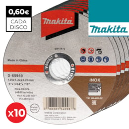 Disco Makita Corte p/ Inox 125MMx1MM - 10UNI (D-65969-10)