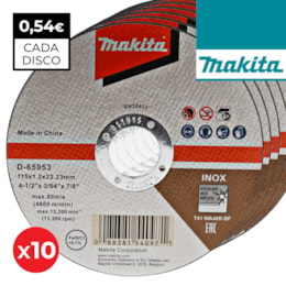 Disco Makita Corte p/ Inox 115MMx1,2MM - 10UNI (D-65953-10)