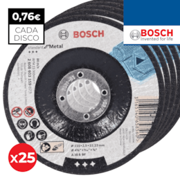 Disco Côncavo Corte Bosch Standard p/ Metal 115MMx2,5MM - 25UNI (2608603159)