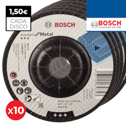 Disco Bosch de Rebarbar Standard p/ Metal 125MMx6MM - 10UNI (2608603182)