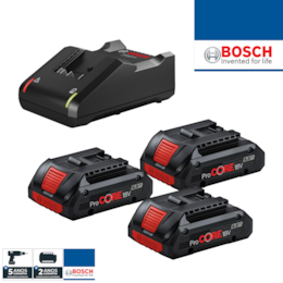 Kit Bosch Profissional 3 Baterias ProCore 18V 4.0Ah + Carregador GAL 18V-40 (0615990N2G)
