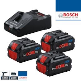 Kit Bosch Profissional 3 Baterias ProCore 18V 8.0Ah + Carregador GAL 18V-160 (0615990N2F)