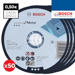 Disco Bosch de Corte Standard 125x1.0MM - 50UNI