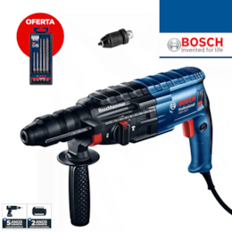 Martelo Perfurador Bosch Profissional GBH 240 F + Bucha Aperto Rápido SDS Plus + Set 5 Brocas