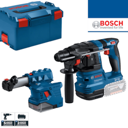 Martelo Perfurador Bosch Profissional SDS-Plus GBH 18V-22 + Aspirador de Pó GDE 18V-12 + Mala (0611924004)